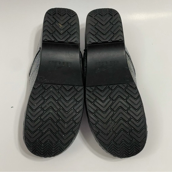 Dansko Professional Iridescent Blue Leather Clogs 41 Sparkle Mermaid Metallic - Picture 8 of 9